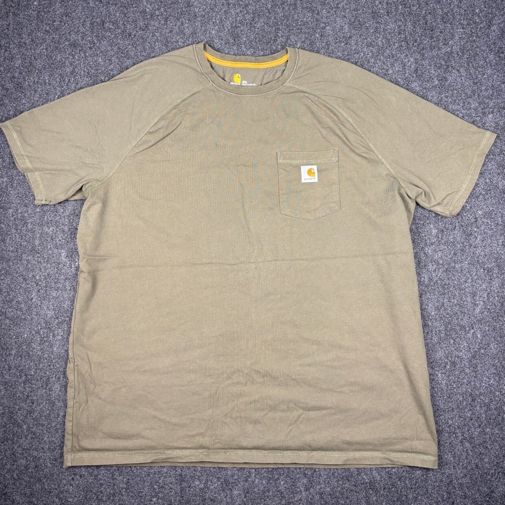 Carhartt Force Relaxed Fit Pocket T-Shirt Mens 2XL Olive Green Short Sleeve